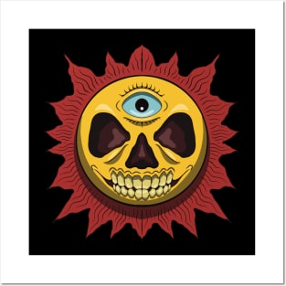 Burning Sun Skull. Posters and Art